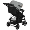 A rear view of a gray and black baby stroller against a white background. Podgląd zdjęcia produktu