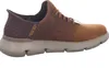 Side view of a brown Skechers men's sneaker. Voir les images du produit