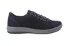 A side view of a navy blue suede sneaker with a gray sole. Produktbild-Vorschau