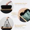 Collage of images showing features of a laundry basket. Produktbild-Vorschau