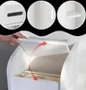 A hand is shown opening a cabinet door, revealing a product inside. Produktbild-Vorschau