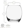 A clear glass with dimensions and capacity indicated by text and lines. Produktbild-Vorschau