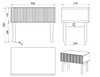 Technical drawings and dimensions of a nightstand. Produktbild-Vorschau