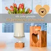 Plogis Herz Teelichthalter Holz - 3er Set aus 15cm Akazie - Produktbild-Vorschau 2