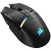 A black wireless gaming mouse with RGB lighting. Produktbild-Vorschau