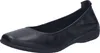 A single black leather ballerina shoe is shown from a side-diagonal angle against a white background. Anteprima dell’immagine prodotto