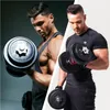 Two men are shown lifting dumbbells in a split image. Produktbild-Vorschau