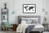 MuchoWow® Gerahmtes Poster Weltkarte - Mandala - Blau - Produktbild-Vorschau 5