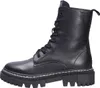 A black leather lace-up boot with a thick sole, shown from the side against a white background. Voir les images du produit