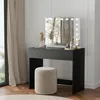 Stôl biely 90x77x50 cm - So zásuvkou - Zásuvka na kábel - Náhľad obrázku produktu 5