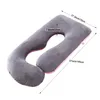 A U-shaped pregnancy pillow is shown against a white background with dimensions indicated. Náhled obrázku produktu