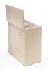 A beige woven laundry basket with its lid open, shown against a white background. Podgląd zdjęcia produktu
