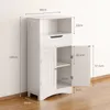 A white bathroom cabinet with dimensions indicated by measurement lines and text. Náhled obrázku produktu