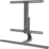A dark gray TV stand with a central vertical support and two horizontal arms for mounting a TV. Voir les images du produit