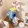 A cat tree with two cats in a living room setting. Podgląd zdjęcia produktu