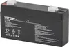 A black battery with white text and symbols on a white background. Voir les images du produit