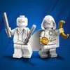 Two LEGO minifigures, one in a suit and the other in a Moon Knight costume, are displayed against a blue and gray dotted background. Náhled obrázku produktu