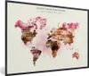 MuchoWow® Gerahmtes Poster Weltkarte - Farbe - Braun 90x60 Produktbild-Vorschau 1