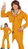 A man wearing a retro-style disco outfit, making a peace sign. Produktbild-Vorschau