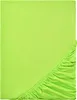 A close-up, top-down view of a bright green fitted sheet, showing the elasticized edge. Produktbild-Vorschau