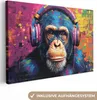 Leinwand Bilder 120x80 cm - Graffiti Schimpanse, moderne Produktbild-Vorschau 1