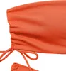 Damen Zweiteiliger Badeanzug Bandeau Bikini Set Hohe Taille Produktbild-Vorschau 5