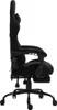 Side view of a black gaming chair with a headrest and footrest. Podgląd zdjęcia produktu