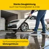 A person is using a wet/dry vacuum cleaner in a garage with a car in the background. Anteprima dell’immagine prodotto