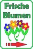 Verkaufsschild Schild Blumen Hochkant mit Pfeil rechts A6 Produktbild-Vorschau 1