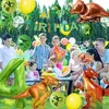 Dino-Geburtstagsdeko-Set, 40-teilig, Ziffer 4, grün Productafbeelding-voorbeeld