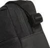 A close-up view of a black bag's zipper and strap. Voir les images du produit