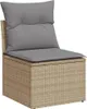 9-tlg. Garten-Sofagarnitur mit Kissen Beige Poly Rattan Produktbild-Vorschau 3
