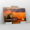 Bild auf Leinwand - Leinwandbild - Löwe Sonne Landschaft - Produktbild-Vorschau 4