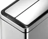 Close-up of the top of a stainless steel trash can with two lids. Podgląd zdjęcia produktu