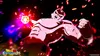 A muscular character in a fighting stance, charging up a powerful energy attack. Produktbild-Vorschau