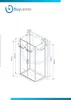 Technical drawing of a shower cabin with dimensions. Produktbild-Vorschau