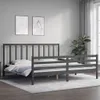 vidaXL Massivholzbett mit Kopfteil Grau 200x200 cm -  Produktbild-Vorschau 4