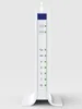 A white vertical router with a blue section at the top and several indicator lights and icons on the front. Produktbild-Vorschau