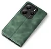 A green flip case for a smartphone is shown from a diagonal top-down view on a white background. Produktbild-Vorschau
