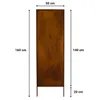 A metal garden screen with a rust-like finish, shown with dimensions indicated. Náhľad obrázku produktu