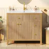 Meuble sous-vasque Merax, 91 cm, armoire de salle de bain Voir les images du produit 1