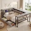 Letto divano Merax imbottito 90x200 cm con illuminazione a Anteprima dell’immagine prodotto 1