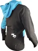 Rear view of a black and blue jacket with a hood. Náhled obrázku produktu