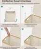 A four-step visual guide demonstrating how to assemble a laundry basket. Produktbild-Vorschau