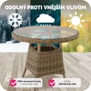 Hliníkový ratanový zahradní stůl se skleněnou deskou Náhled obrázku produktu 8