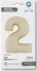 Mini Zahlen Folienballon 14"/36cm | Satin Cream Zahl: 2 Produktbild-Vorschau 2