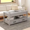 COSTWAY Table basse réglable en hauteur, Table basse avec Voir les images du produit 8
