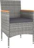 vidaXL 4-tlg. Gartenstuhl und Hocker Set Poly Rattan Grau Produktbild-Vorschau 3