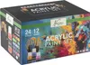 A box of acrylic paint set with brushes and paint bottles. Produktbild-Vorschau