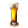 A glass of beer on a wooden coaster. Voir les images du produit